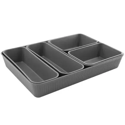 Organizador cajones 6 piezas gris