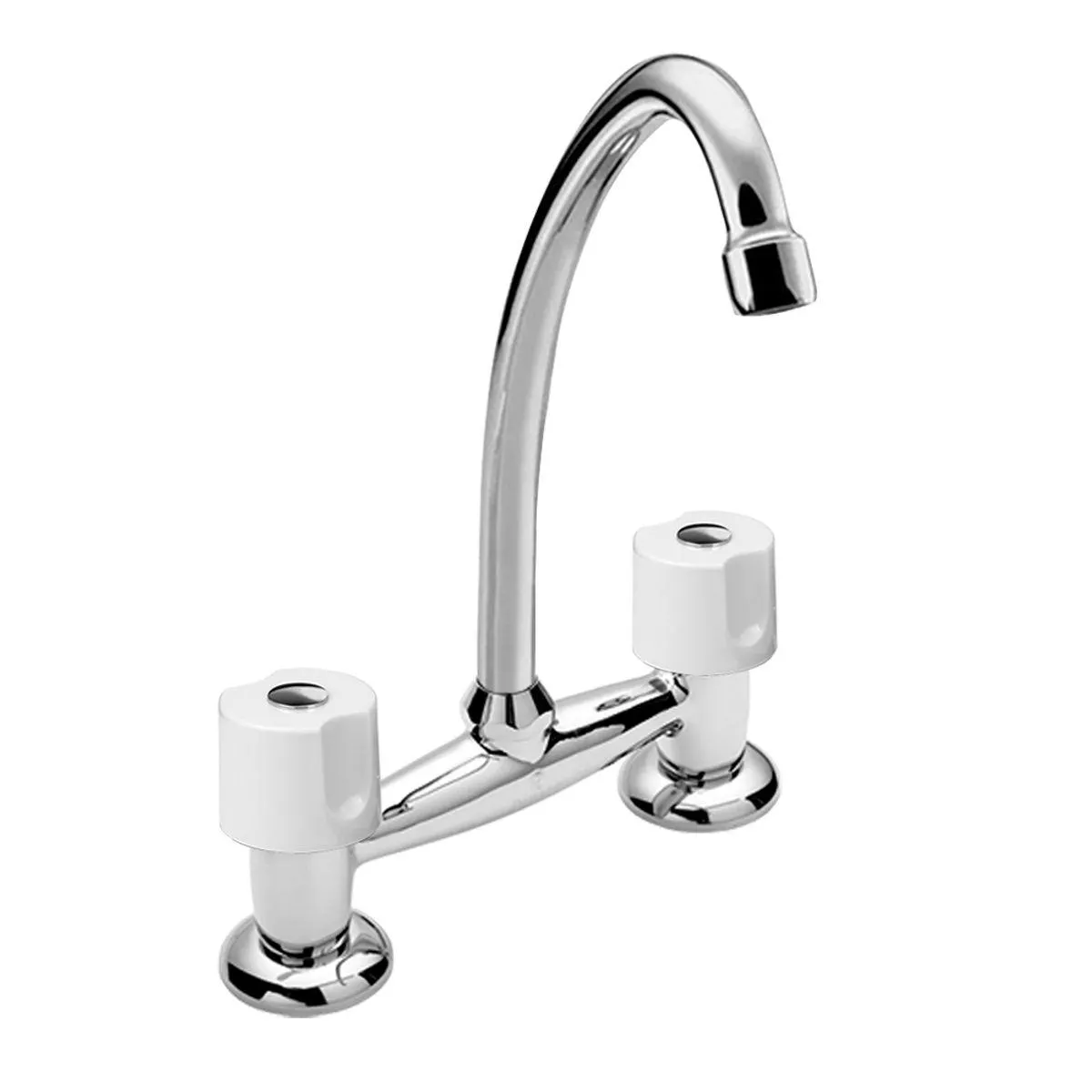 Griferia Cocina Mesada Malba Blanco/Cromo Peirano