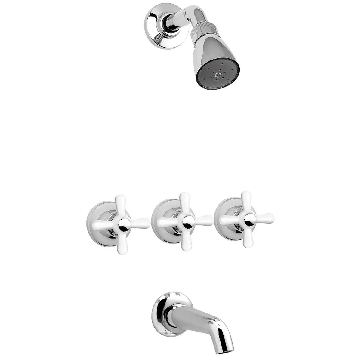 Ducha Embutir Con Transferencia Ares Plus Blanco Cromo Peirano