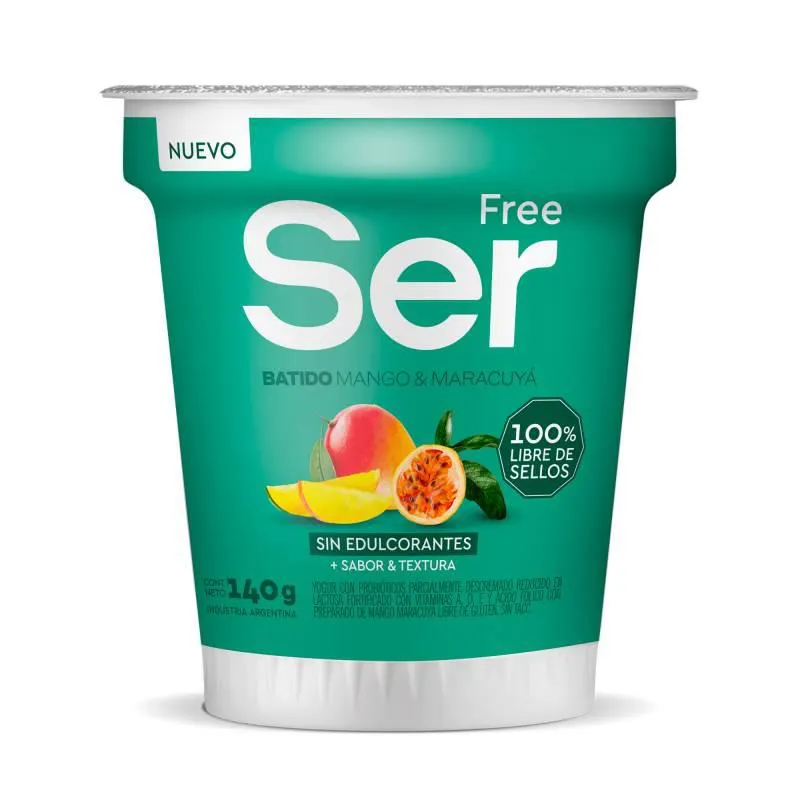 Yogur Parcialmente Descremada Free Mango Maracuyá Ser x 140 g.