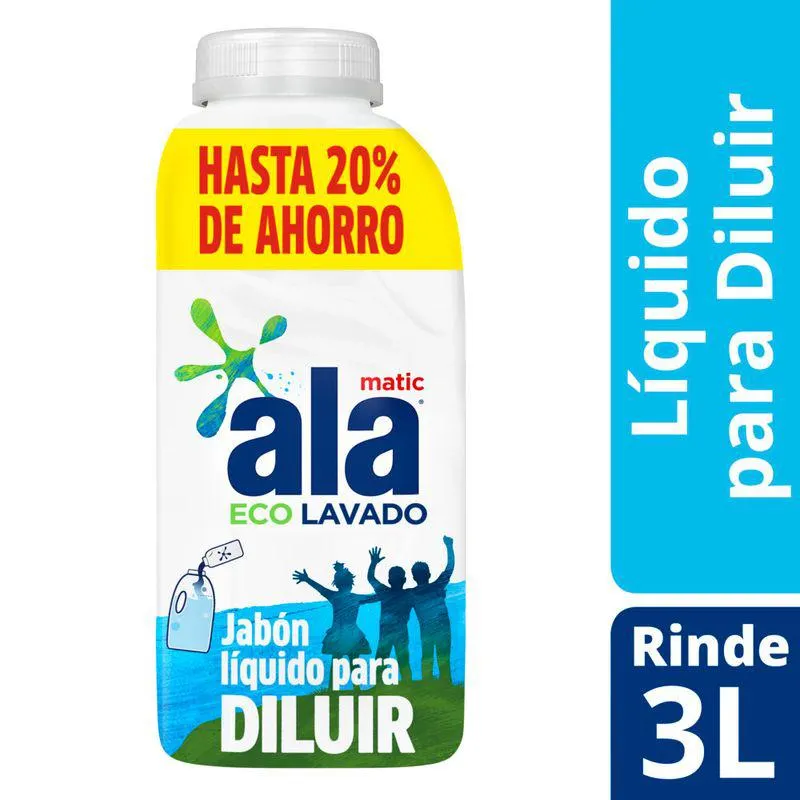Jabón Líquido Para Diluir ALA Baja Espuma Ecolavado 500 Ml.