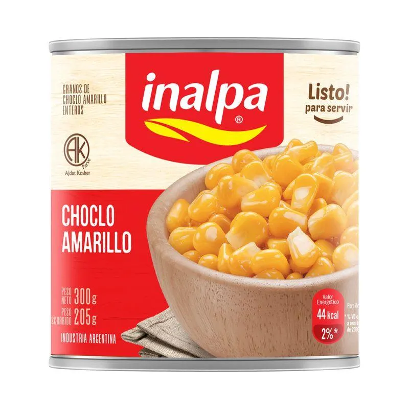 Choclo en granos Inalpa amarillo lata 300 g.