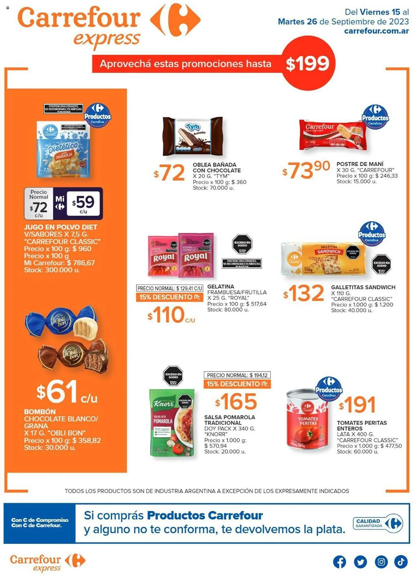 Ofertas de Catálogo Carrefour Express 15 de septiembre al 26 de septiembre 2023 - Página 1 del catálogo