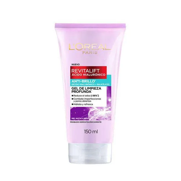 Gel Limpieza Oil Control L'Oréal París Revitalift Ácido Hialurónico x 150 ml