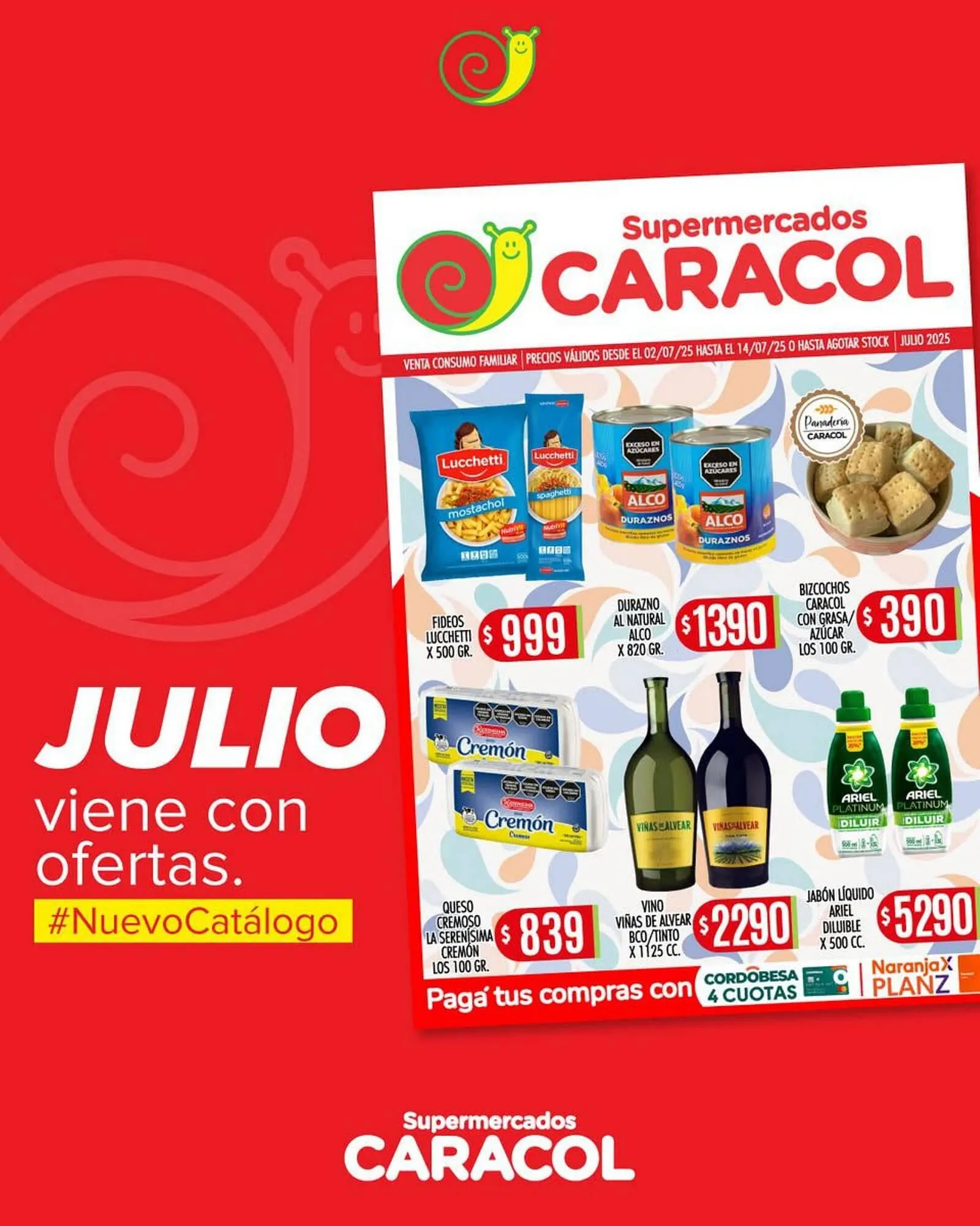 Ofertas de Catálogo Supermercados Caracol 1 de julio al 14 de julio 2025 - Página 1 del catálogo
