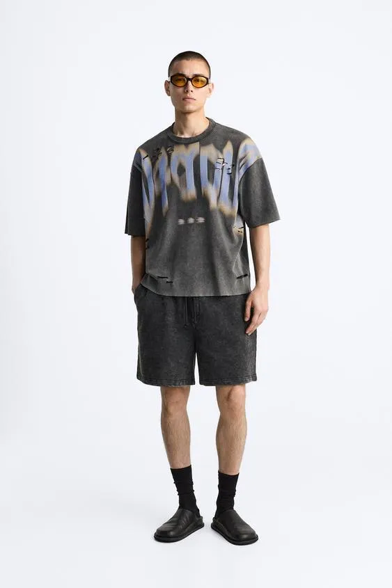 CAMISETA PUNTO ESTAMPADO LAVADO