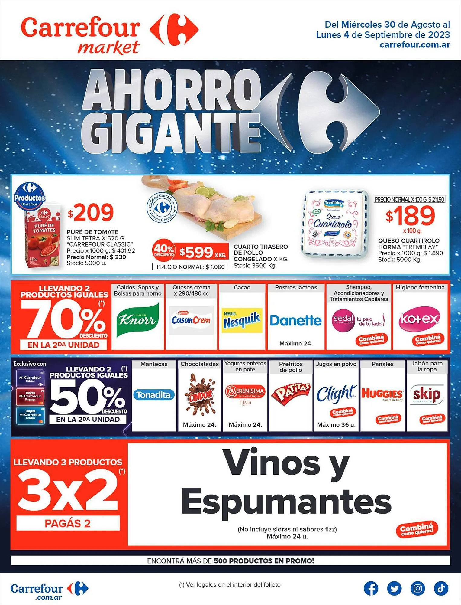 Ofertas de Catálogo Carrefour Market 30 de agosto al 4 de septiembre 2023 - Página 1 del catálogo
