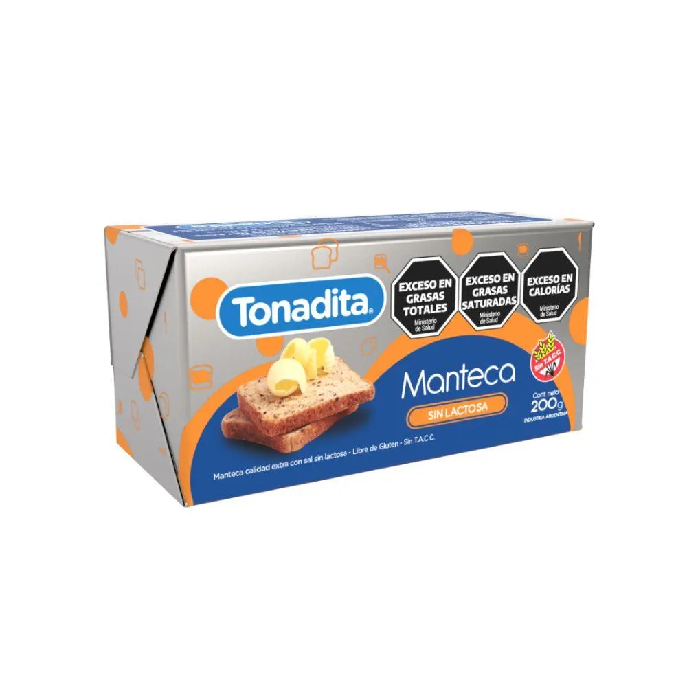 Manteca Tonadita Baja en Lactosa 200 Gr.