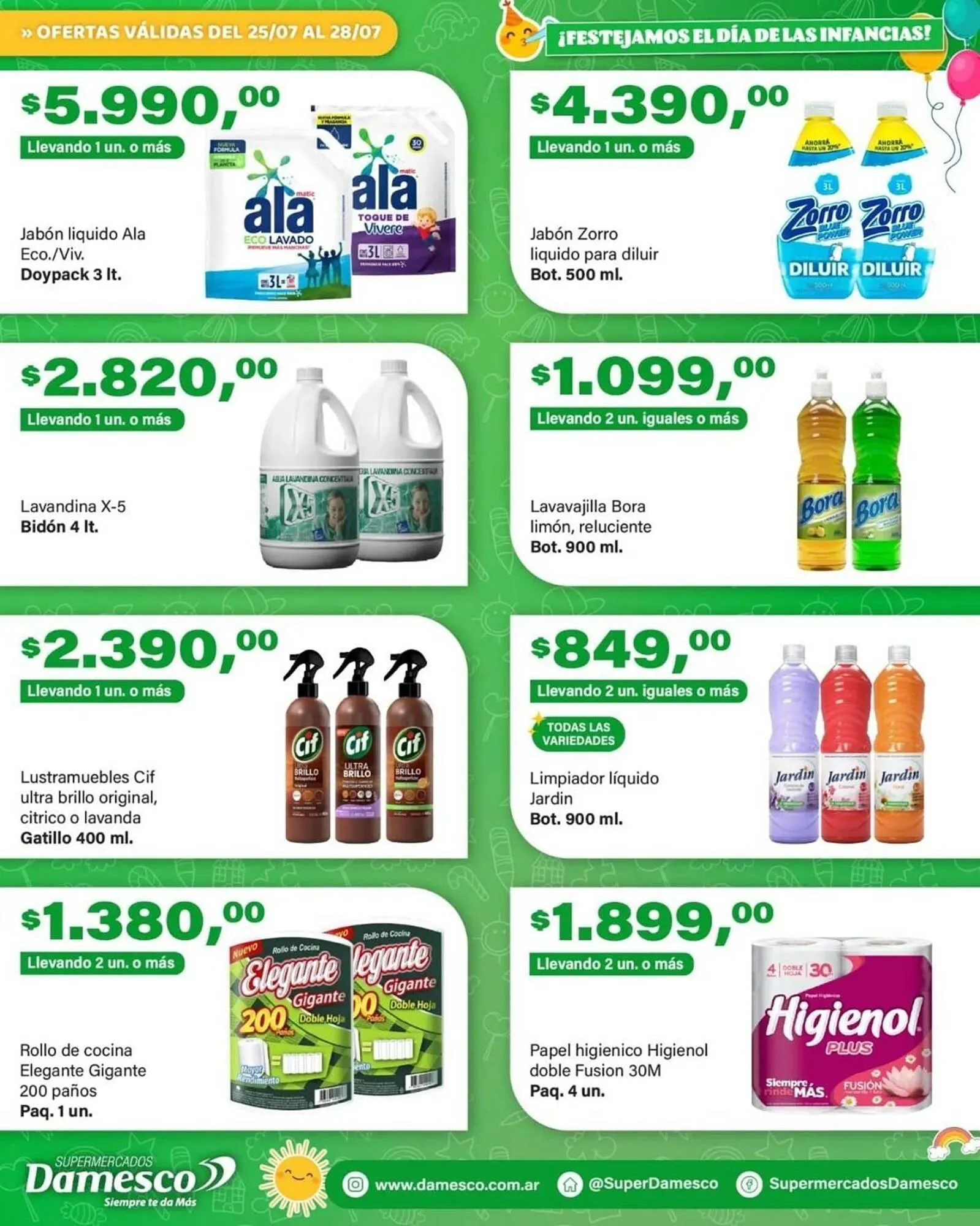 Ofertas de Catálogo Supermercados Damesco 25 de julio al 28 de julio 2025 - Página 1 del catálogo