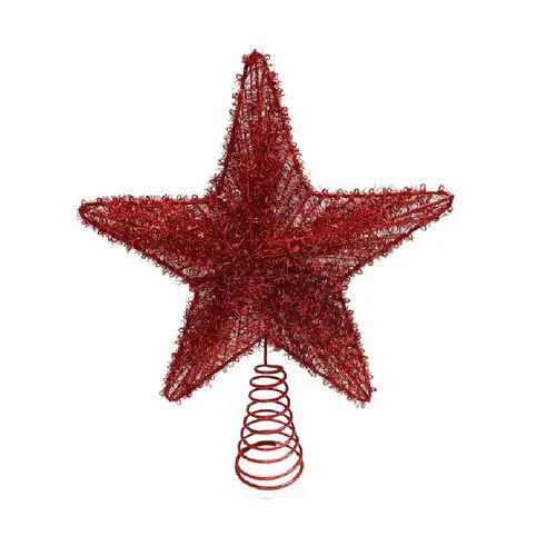 Punta de árbol navideño Cotidiana roja 28 cm