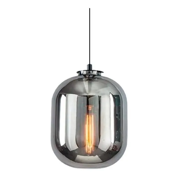 Colgante Kalmar 1 Luz E27 Diam 24Cm Alto 30Cm Vidrio Humo