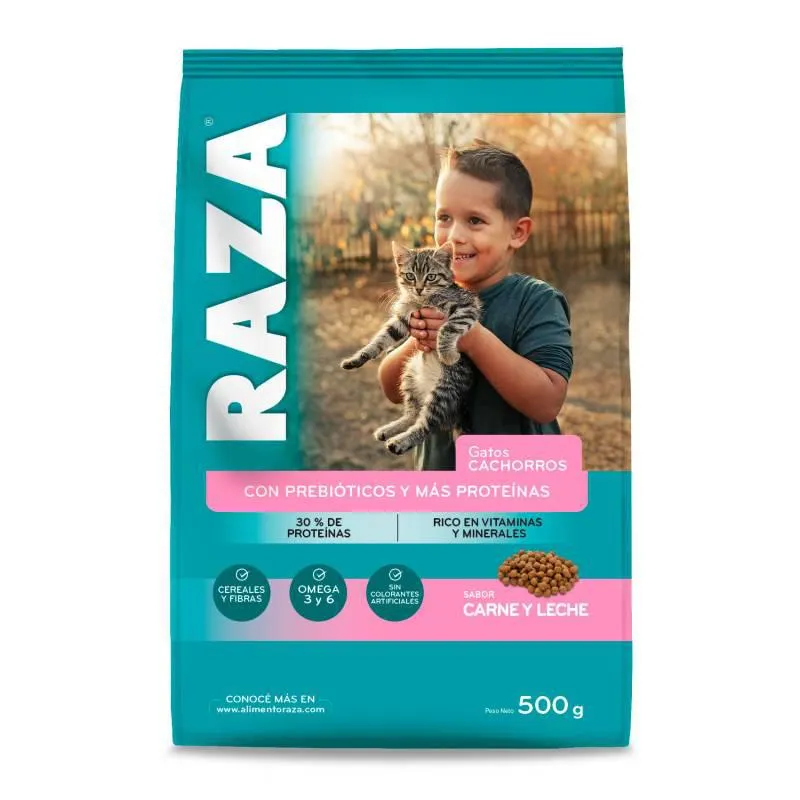 Alimento para Gatitos Carne Raza x 500 g.