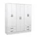 Placard Tana Eco 6 puertas con 4 cajones blanco