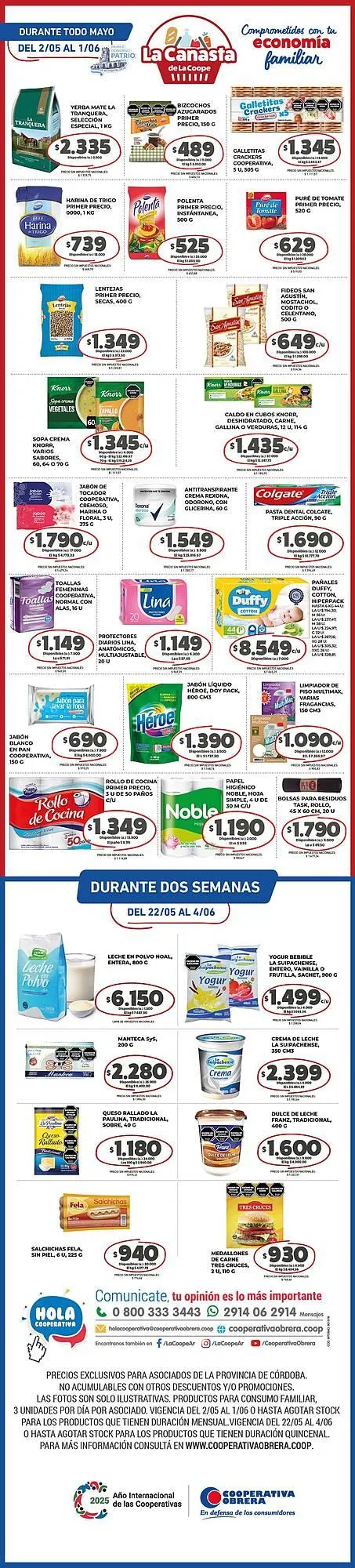 Ofertas de Catálogo Cooperativa Obrera 23 de mayo al 1 de junio 2025 - Página 1 del catálogo
