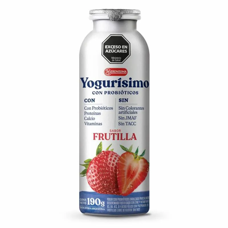 Yogur Bebible Frutilla Botellita Yogurisimo x 190 g.