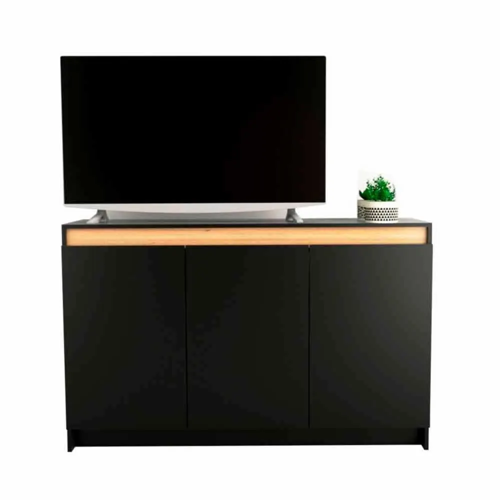 Bahiut Vajillero 1156 135x85x38 Cm Negro Olmo