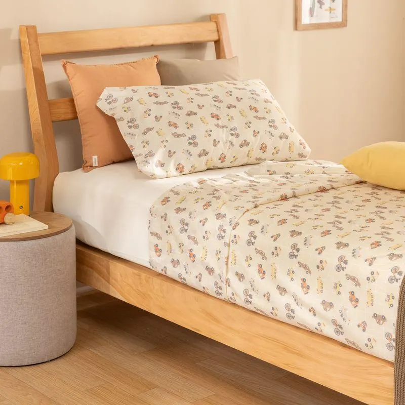 Juego de Sábanas 1 Plaza Mascotas Transporte