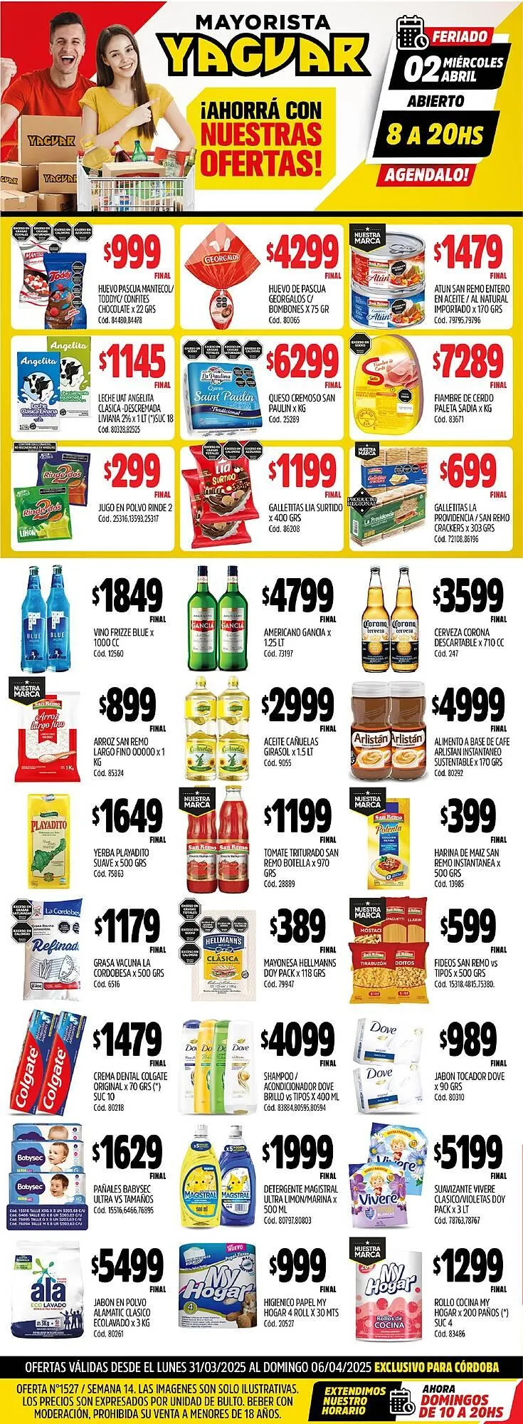 Ofertas de Catálogo Supermercados Yaguar 31 de marzo al 6 de abril 2025 - Página 1 del catálogo