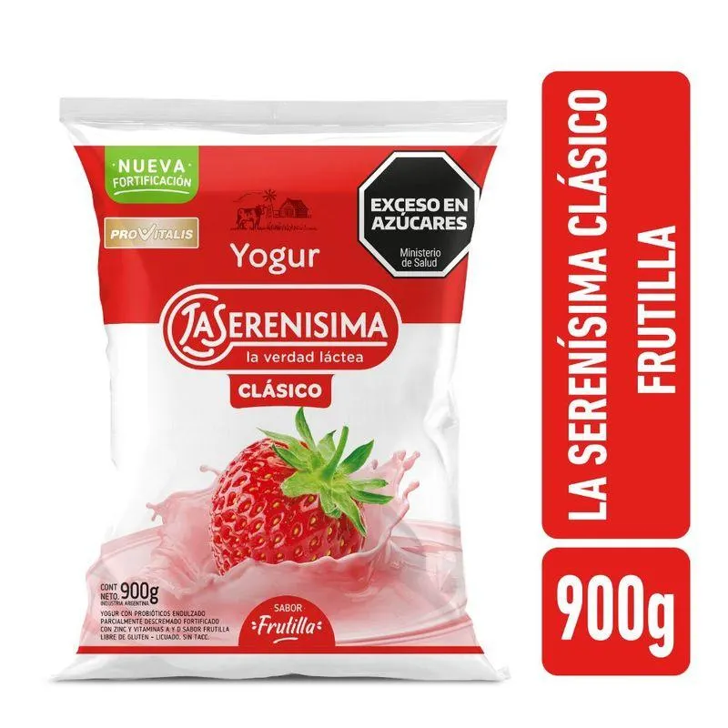 Yogur Clásico Frutilla La Serenisima 900 Gr.
