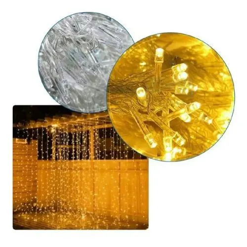 Cortina Lluvia 360 Led Calida Navideña Decoración