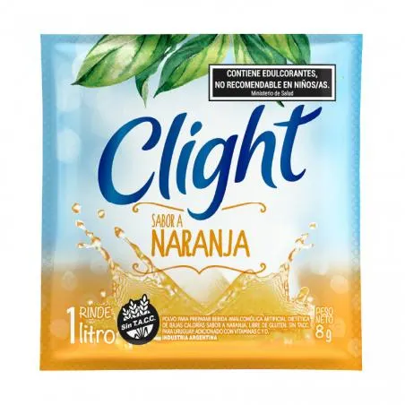 JUGO EN POLVO CLIGHT NARANJA 2022 8 GRS