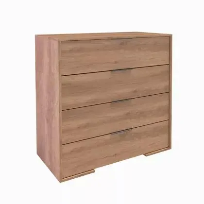 Cómoda 4 cajones roble natural