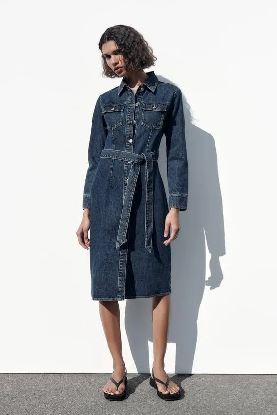 VESTIDO MIDI DENIM