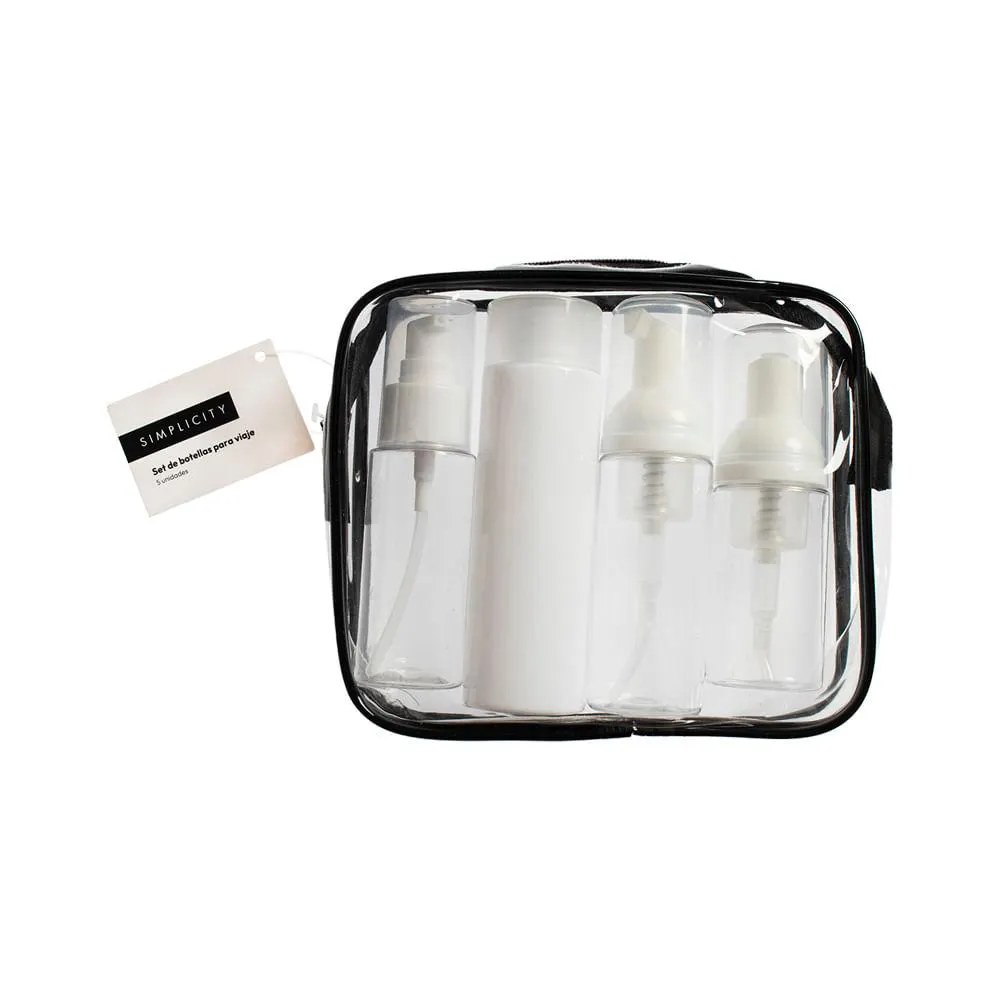 Set Kit 5 Travel Botellas Simplicity Travel Ola10