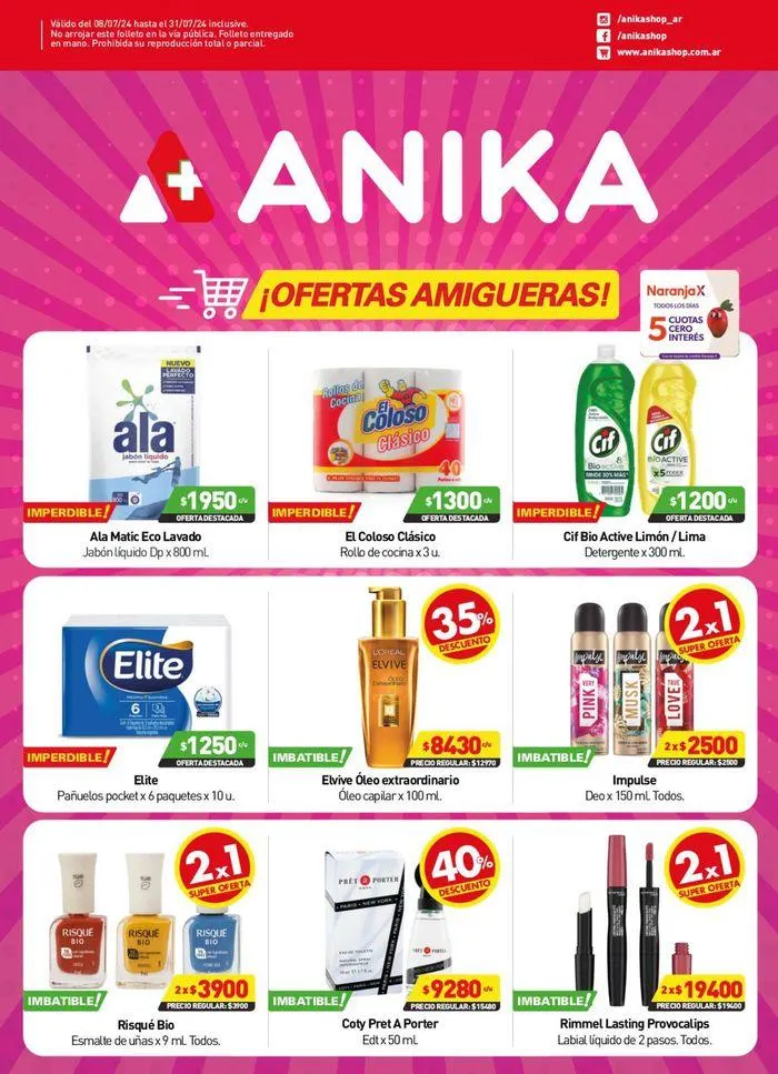 Ofertas de Catálogo Julio Anika Shop 11 de julio al 31 de julio 2024 - Página 1 del catálogo
