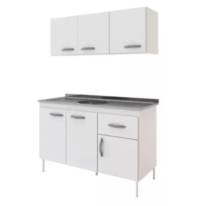 Kit de cocina Alfa 1.20 cm blanco con mesada incluida