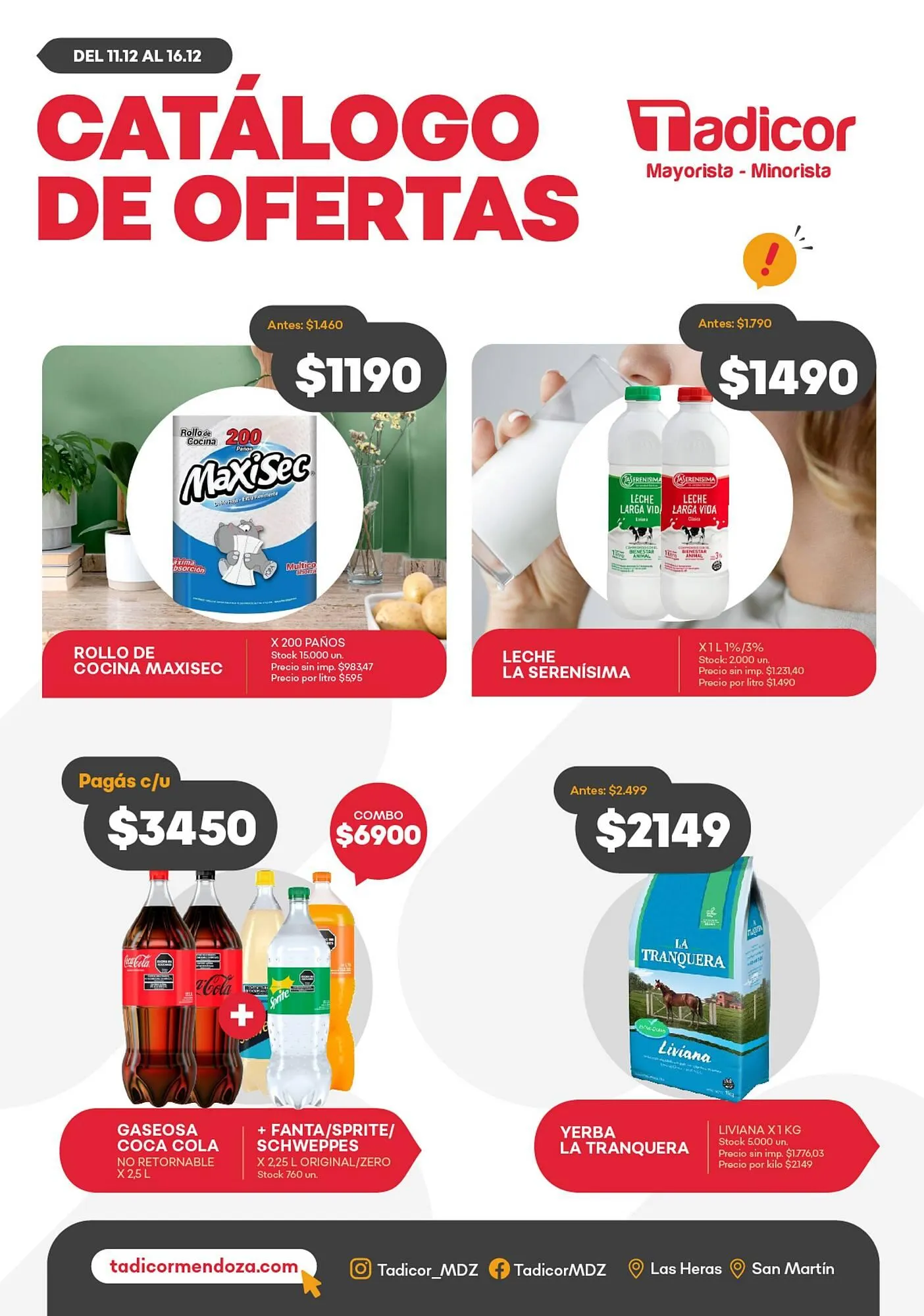 Ofertas de Catálogo Supermercados Tadicor 11 de diciembre al 16 de diciembre 2025 - Página 1 del catálogo