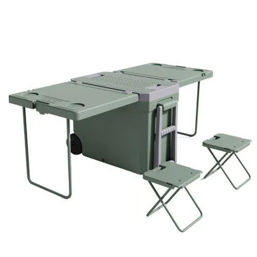 Set de Camping Bynox 3en1 - Conservadora mesa con dos sillas FS-CLR3E1-VE