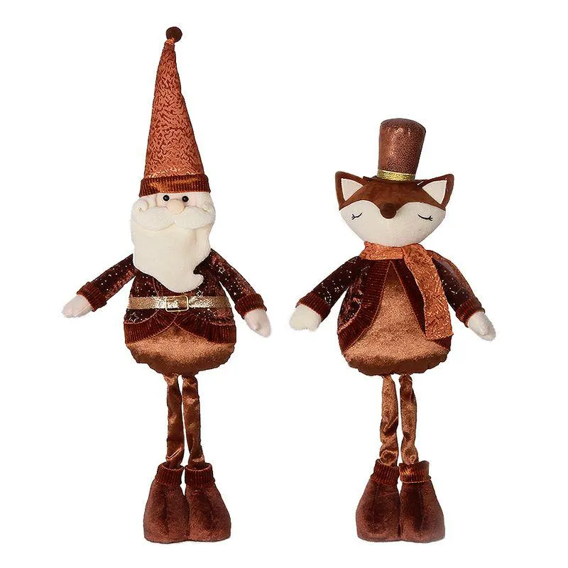 Adorno Navidad Papá Noel O Zorro Parado Bronze 50cm 1 Un