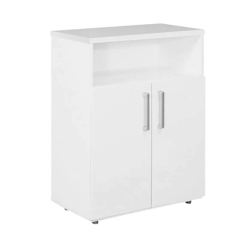 Mueble porta microondas 2 puertas y 2 estantes blanco