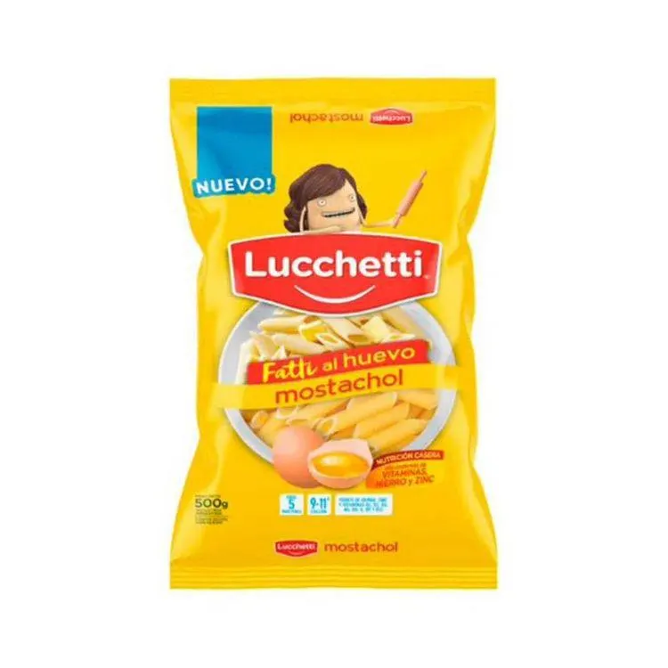 FIDEOS MOSTACHOL LUCCHETTI AL HUEVO X 500 Gr