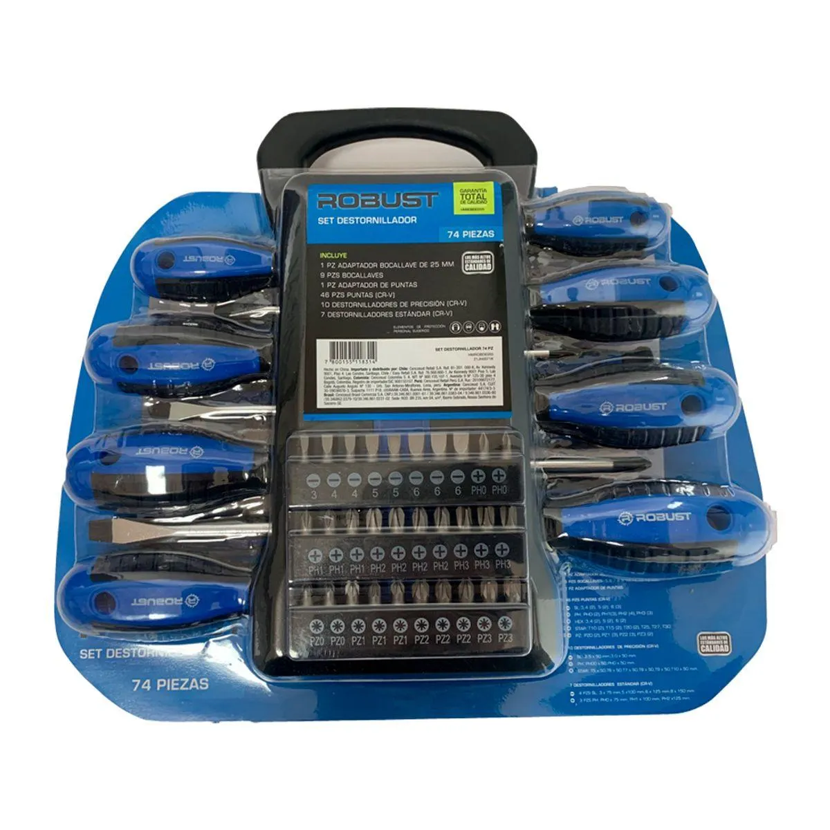 Set de Destornilladores 74 Piezas Robust