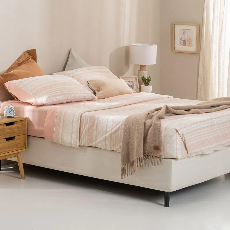 Juego de Sábanas Extra Queen Size Algodón Peinado Mandala Inca