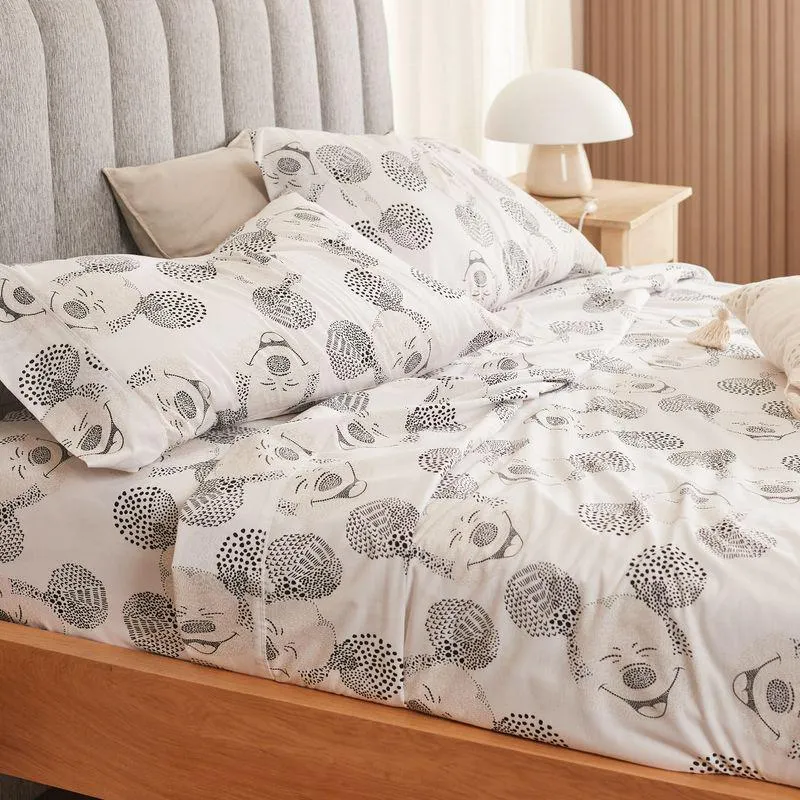 Juego de Sábanas Queen Size Caritas Mickey