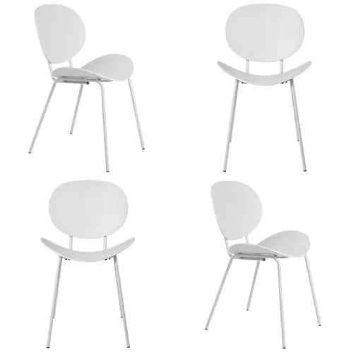 Silla Concept de comedor blanco patas metal Makom x 4