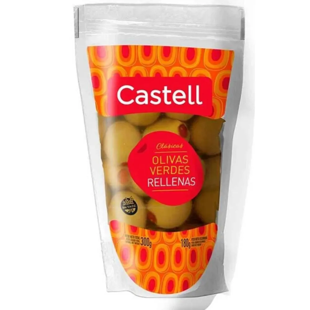 ACEITUNAS CASTELL VDE RELL DOY PACK X 180Grs