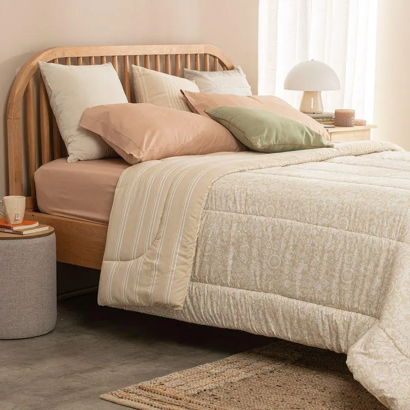 Acolchado King Size Reversible Flores Circulares