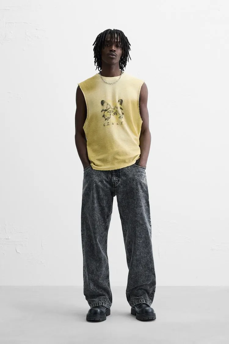 CAMISETA TANK PUNTO ESTAMPADO