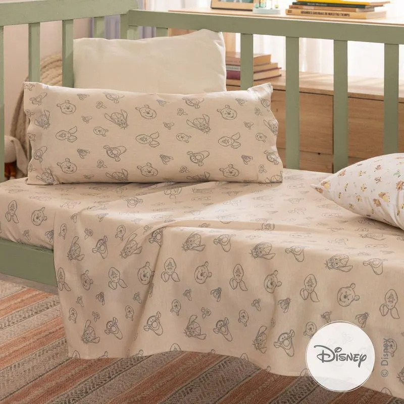 Juego de Sábanas Cuna Caras Winnie Pooh