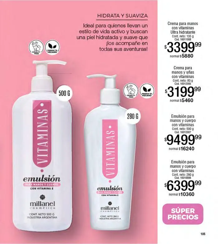Ofertas de Catálogo Cosmeticos Millanel C8/24 5 de julio al 28 de julio 2024 - Página 105 del catálogo