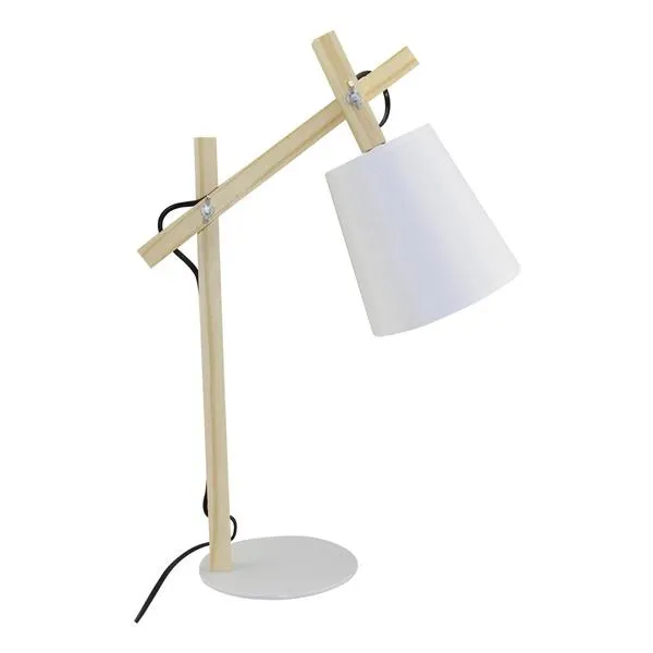 Lampara De Mesa Timoteo E27 C/Pant Madera Clara