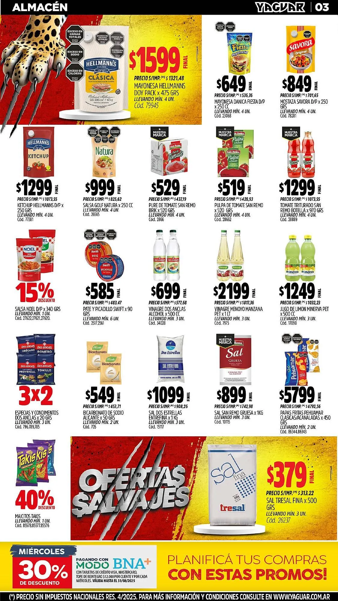 Ofertas de Catálogo Supermercados Yaguar 11 de agosto al 18 de agosto 2025 - Página 3 del catálogo