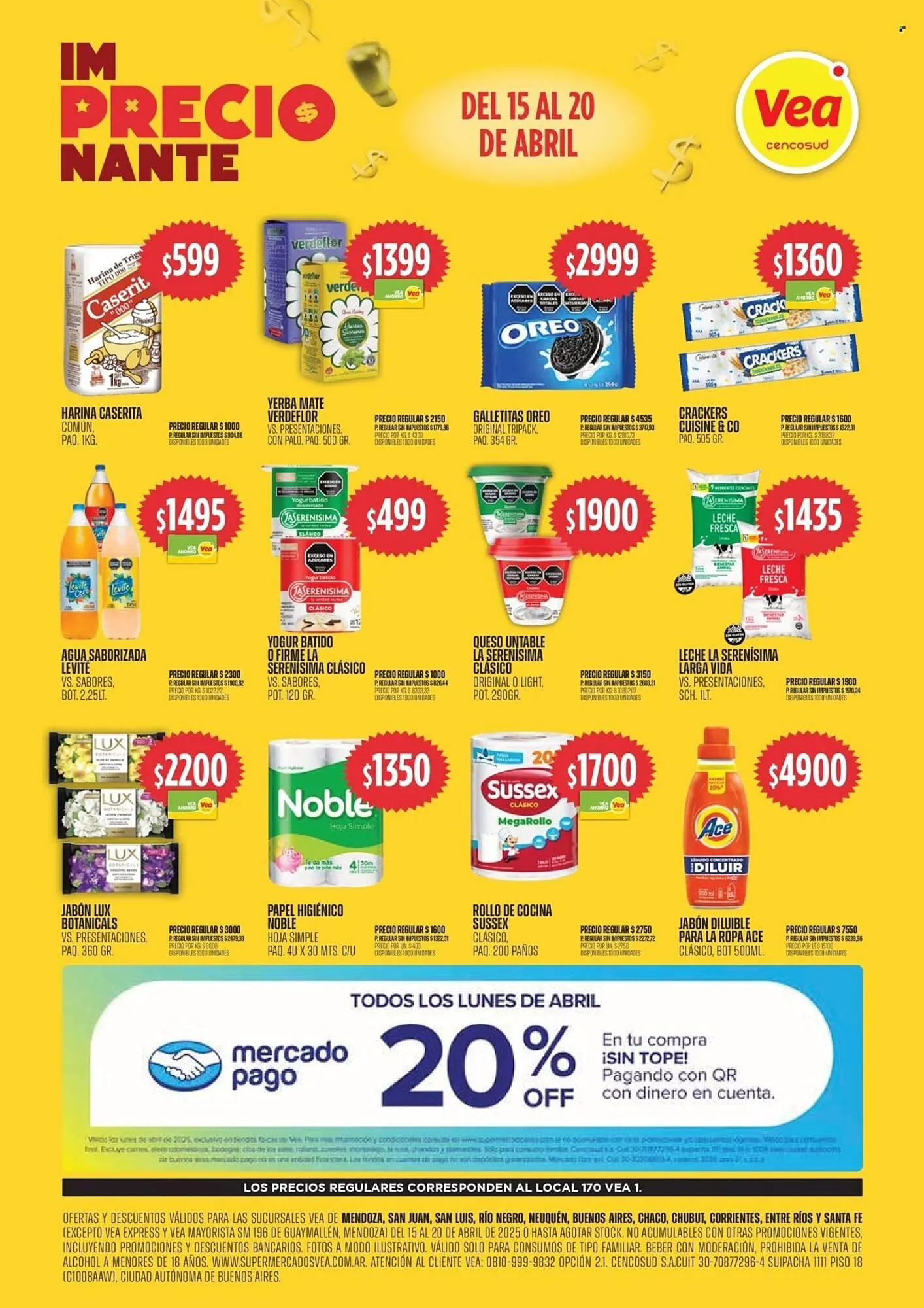 Ofertas de Catálogo Supermercados Vea 15 de abril al 20 de abril 2025 - Página 1 del catálogo