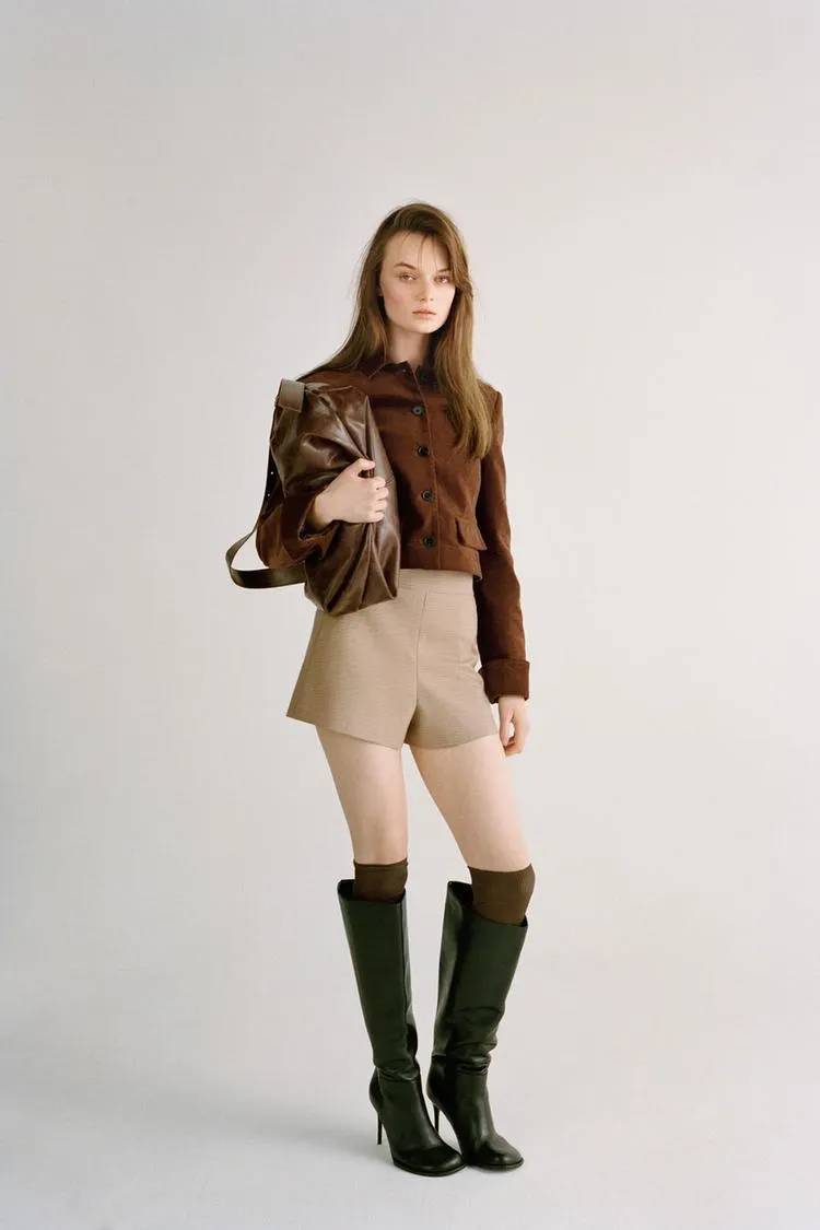 SHORTS CUADROS TIRO ALTO