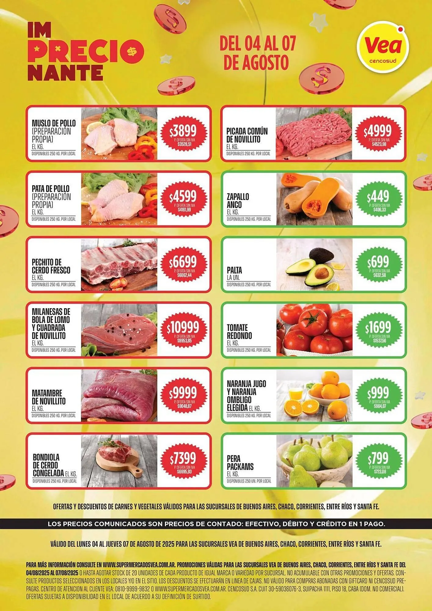 Ofertas de Catálogo Supermercados Vea 4 de agosto al 7 de agosto 2025 - Página 1 del catálogo