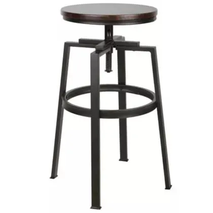 Silla de bar desayunadora madera negra giratoria